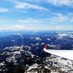 Flugwegposition um 10:56:01: Aufgenommen in der Nähe von Gemeinde Hüttenberg, Österreich in 2481 Meter